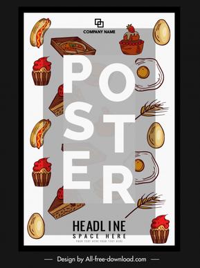 food poster template colorful classic decor