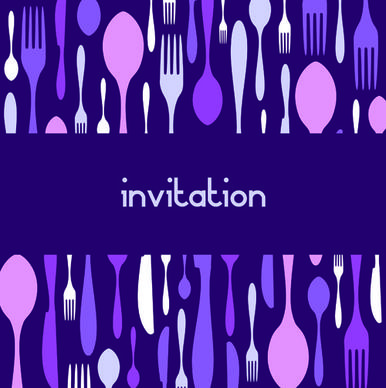food theme invitation cards cover design vector