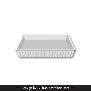 food tray icon modern 3d outline 