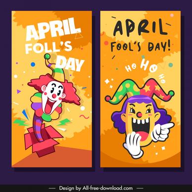 fools day poster template dynamic clown design