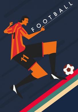 football banner classical decor male player icon