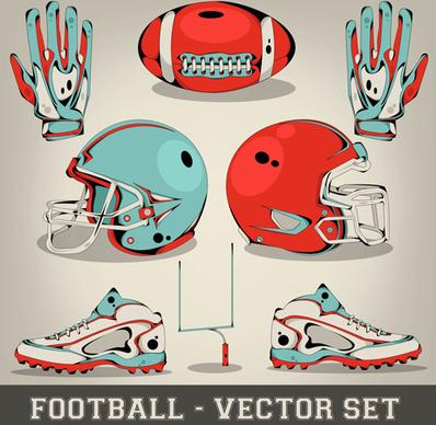 football elements design vector set