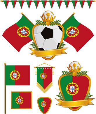 football flag elements vector set