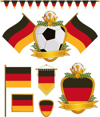 football flag elements vector set