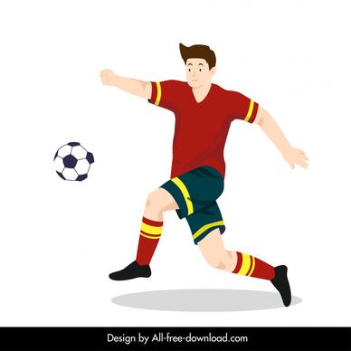 football player icon dynamic cartoon sketch