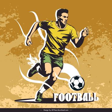   football poster template dynamic grunge retro