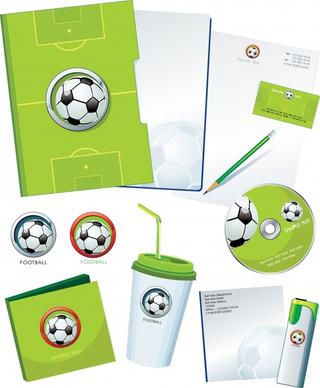 brand identity sets football theme green ground ball