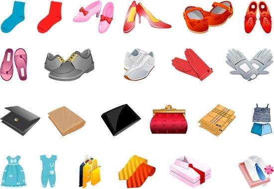 footwear gloves scarves and other clothes wallet vector