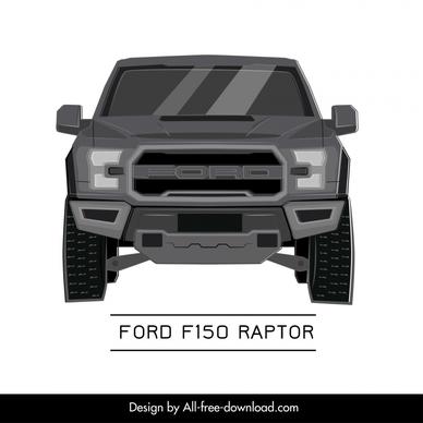 ford f150 raptor car model advertising template modern symmetric front view design 