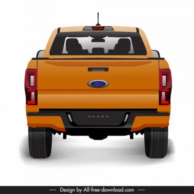 ford ranger 2021 car model template rear view sketch modern design 