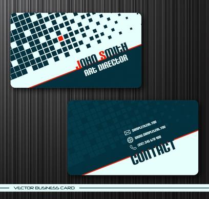 business card templates modern flat checkered squares decor