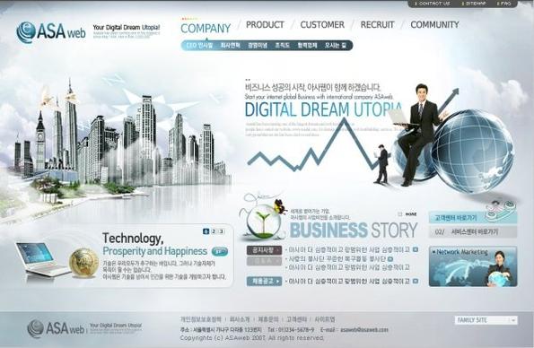 foreign corporate website classic template psd layered