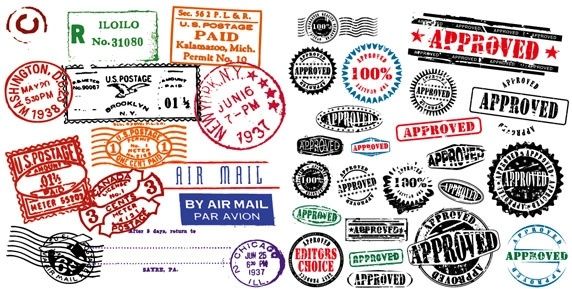 foreign stamp postmark vector