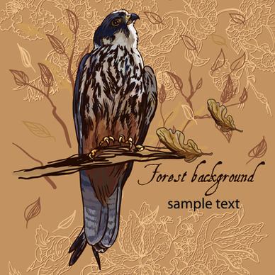 forest birds vector background