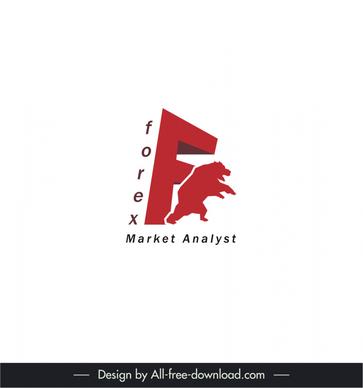 forex logo 3d text silhouette bear sketch