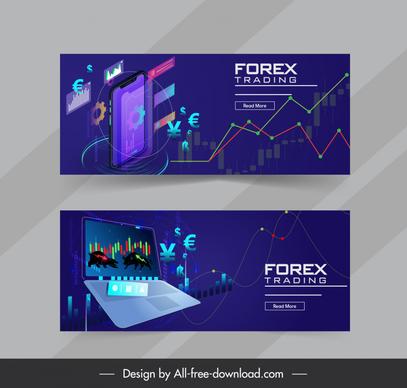 forex trading banner digital business elements decor
