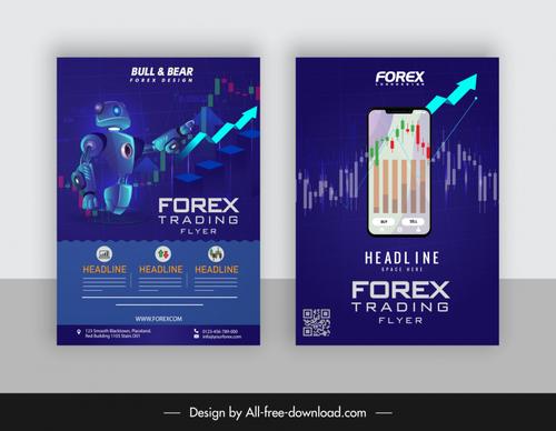  forex trading flyer template robot arrow smartphone chart decor