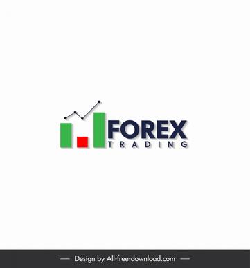 forex trading logo template flat chart elements texts design
