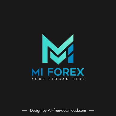 forex trading logo template symmetric flat geometric stylized texts sketch