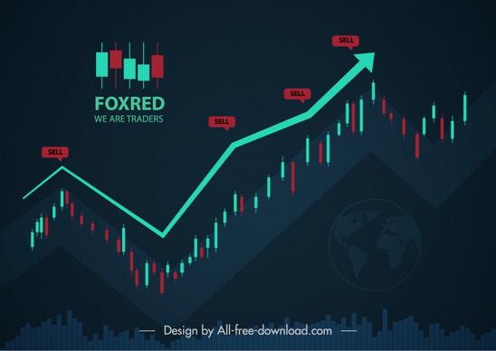 forex trading signals backdrop dynamic chart blurred earth sketch