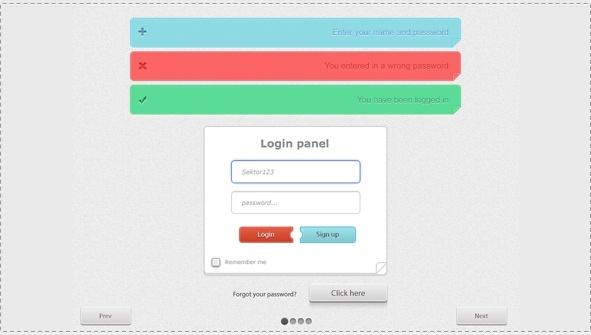 Form Alert Interface in PSD and CSS