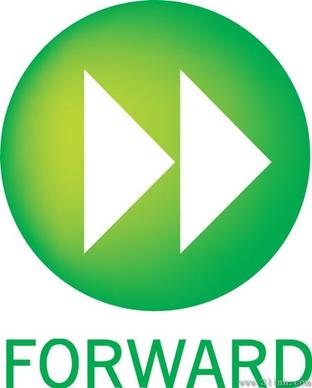 forward green icon vector