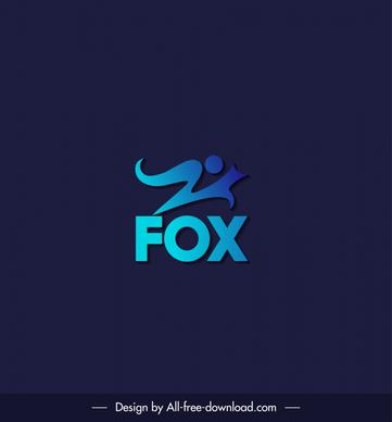 fox 3d and minimalist logo template modern flat dark dynamic design