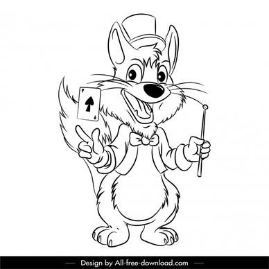 fox icon funny stylized cartoon character handdrawn sketch