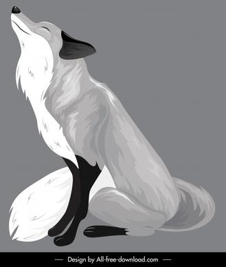fox painting dark grey classical sketch