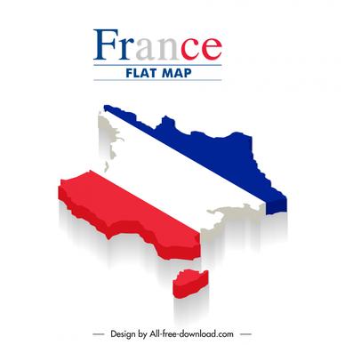 france tourism advertising backdrop flag map 3d sketch