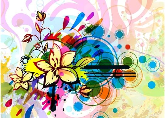 Free abstract floral illustration