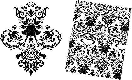 floral pattern design elements various black white decoration