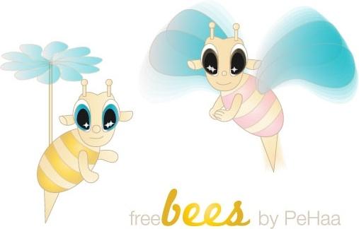 Free Bees – Vector Characters