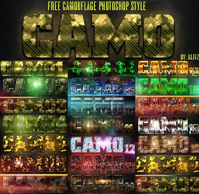 free camouflage style text effect