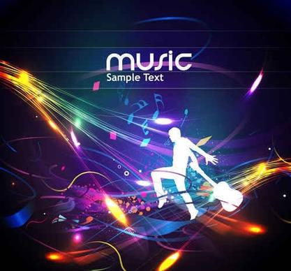 Free Cool music design vector background