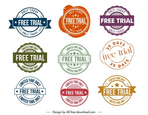 free delivery stamps collection flat circles shapes