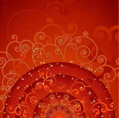 floral pattern background red design curves style