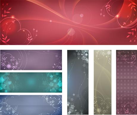 free flowery vector banner backgrounds