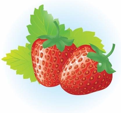 Free Fresh and Tasty Strawberries Vector Illustration