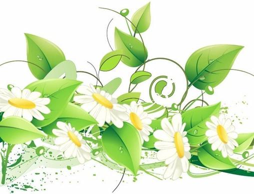free green floral vector illustration