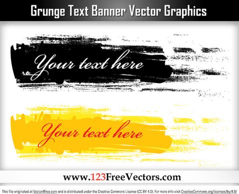 free grunge text banner vector graphics