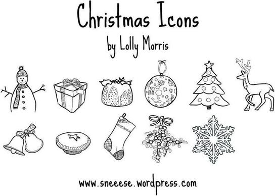 Free Illustrated Christmas Vector Icons!!!
