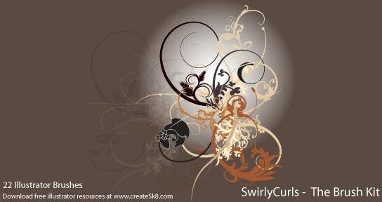 Free illustrator swirly curls brush kit