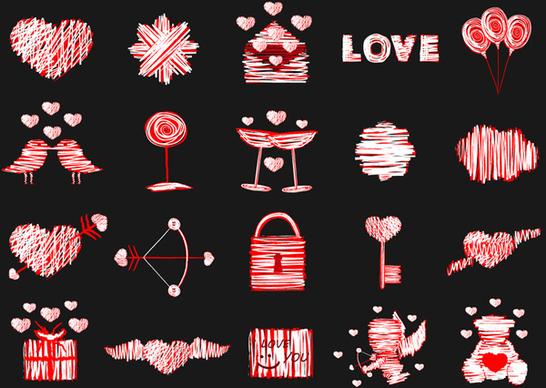 free love vector elements pack