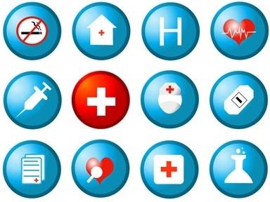 medical sign icons collection colored round design