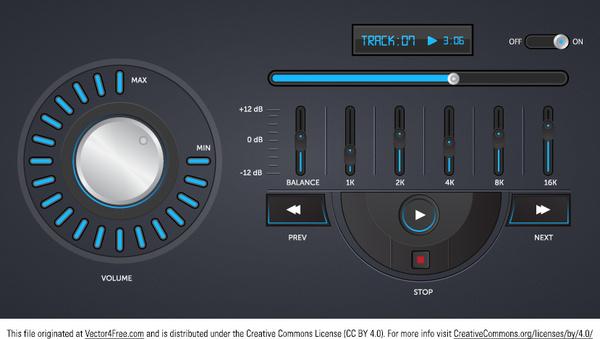 free music player vector interface