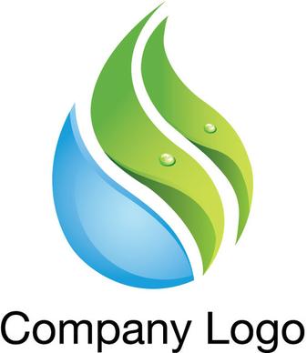 free natural water leaf logo