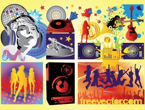 free party music vector art pack