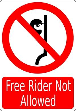 Free Rider Not Allowed clip art