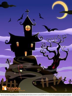 free spooky house vector art